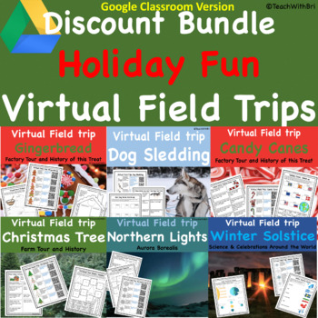 Preview of Christmas Holiday Fun Virtual Field Trip Discount Bundle for Google classroom