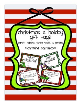 Preview of Christmas & Holiday Gift Tags (Editable & PDF)