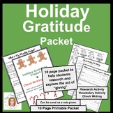 Christmas Holiday Gratitude Project & Check Writing Activity