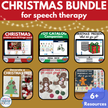 Preview of Christmas Holiday Growing Bundle for Speech Therapy
