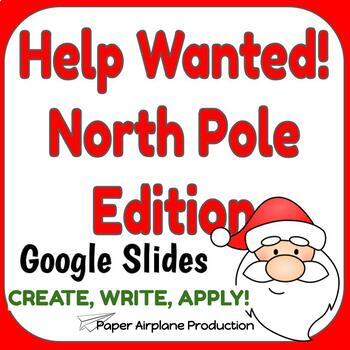 Preview of Christmas Holiday Help Wanted: Help Santa w/ Create, Write, Apply jobs! Digital