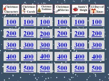 Preview of Christmas Holiday Jeopardy