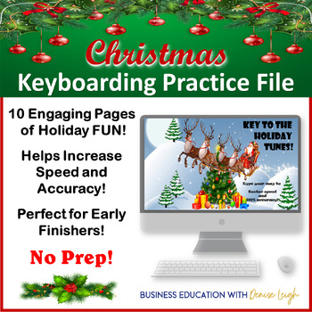Preview of Christmas/Holiday Keyboarding Practice Typing | Computer Applications Activity