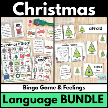 Preview of Christmas Holiday Language Bundle with Bingo Game & Feelings Activities