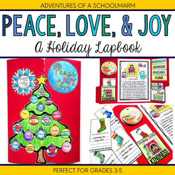 Preview of Christmas SEL Holiday Lapbook - Peace Generosity Kindness for 3rd 4th 5th