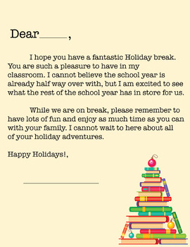 Preview of Christmas/Holiday Letter to Students and Parents