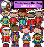 Christmas Holiday- Little Kids clip art-color and B&W