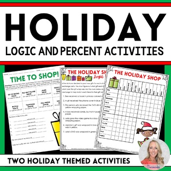 Preview of Christmas Holiday Logic and Percent Activities