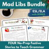 Christmas Holiday Mad Libs Grammar Writing Activity for ES