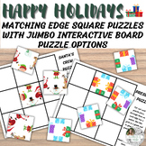 Christmas Holiday Matching Edge Square Puzzles! Cut and Paste