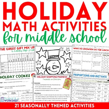 Preview of Christmas Holiday Math Activities for Middle School