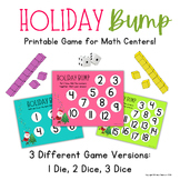Christmas / Holiday Math Game - Bump - Math Center - 1, 2,