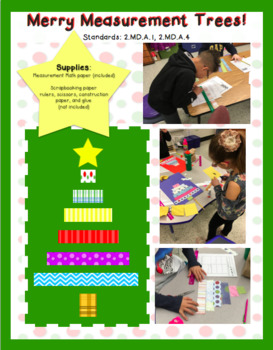 Preview of Christmas Holiday Measurement Craftivity Data 2nd Grade Math