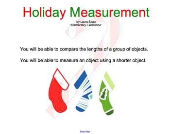 Preview of Christmas Holiday Measurement SMARTBOARD Activity