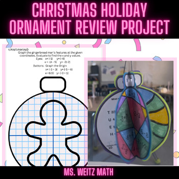 Preview of Christmas Holiday Ornament- Integers, Expressions, Rational Numbers 7th grade