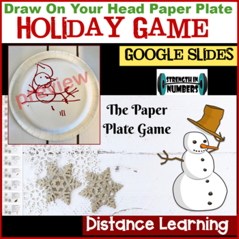 Preview of Christmas Holiday Party Paper Plate Drawing Game Distance Learning/Google Slides