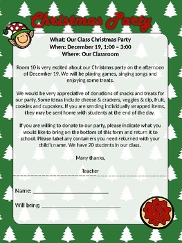 Christmas/Holiday Party letter - fully editable by Ms R Turner | TpT
