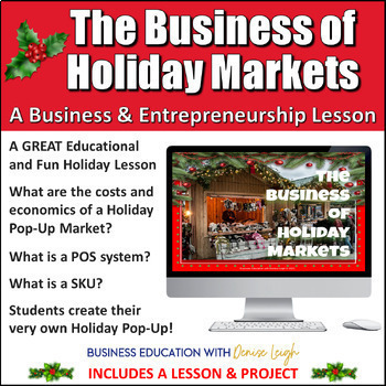 Preview of Christmas Holiday Pop-Up Markets Activity & Project -Entrepreneurship & Business