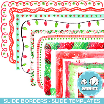 Preview of Christmas SLIDE Border Clipart - Editable December Google Slides Templates