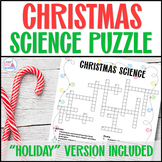 Christmas Holiday Science Crossword Puzzle with Word Bank 