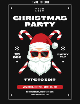 Preview of Christmas Holiday Staff Party Flyers 4 Fully Customize your Flyer Ready to Edit!