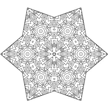 Christmas Holiday Stars Zentangle Mandala Coloring Book Pages Tpt