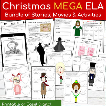 Preview of Christmas Holiday Stories Movies & Activities for Middle School ELA MEGA Bundle