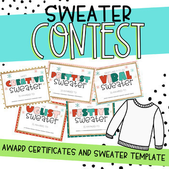 Preview of Christmas Holiday Sweater Contest Awards and Template