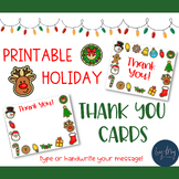 Christmas Holiday Thank You Cards Printable and Editable