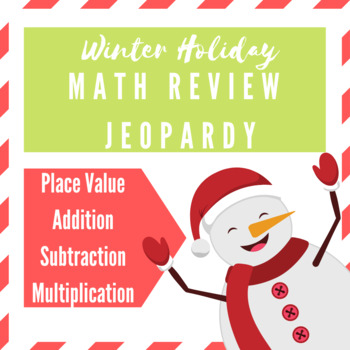 Preview of Christmas | Holiday Themed Jeopardy Math Review | 4th Grade