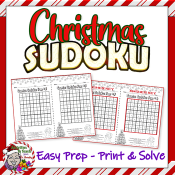 Preview of Christmas Holiday Winter Sudoku Math Logic Puzzles Critical Thinking Printables