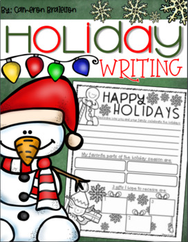 Preview of Christmas Holiday Winter Writing Freebie