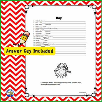 Christmas Word Scramble Puzzle and Story Writing Activity with Easel ...