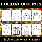 Christmas / Holiday outlines - craft or colouring