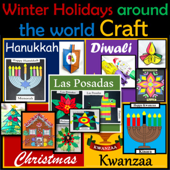 Preview of Christmas Holidays Around The World CRAFT Activities| Diwali, Hanukkah, Kwanzaa