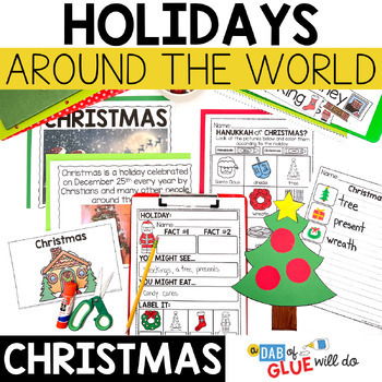 Preview of Christmas Holidays Around the World Kindergarten Unit | Christmas Vocabulary