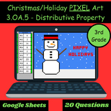 Christmas/Holidays PIXEL ART Distributive Property 3.OA.5 
