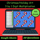 Christmas/Holidays PIXEL ART Multiplication 3 Digit by 1 D