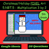 Christmas/Holidays PIXEL ART Multiplication Multiply 3 Dig
