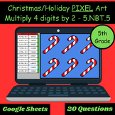 Christmas/Holidays PIXEL ART Multiplication Multiply 4 Dig