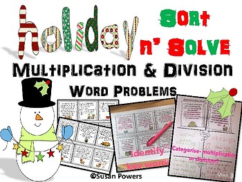 Preview of Christmas Holidays Sort n Solve Multiplication and Division Word Problems