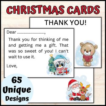 Preview of Christmas/Holidays Thank You Notes From Teacher to Student - Editable & Pre-Made