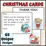 Christmas/Holidays Thank You Notes From Teacher to Student