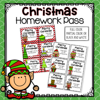 Preview of Christmas Homework Pass