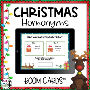 Preview of Christmas Homonyms Boom Cards | Multiple Meaning Words