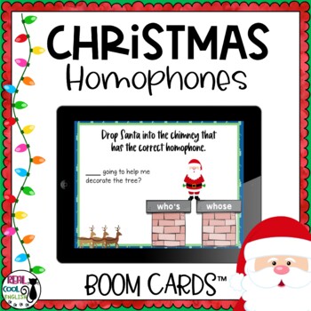 Preview of Christmas Homophones Boom Cards | Digital Task Cards