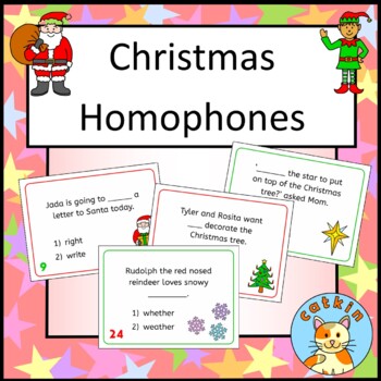 Preview of Christmas Homophones - fun taskcard activity - Scoot