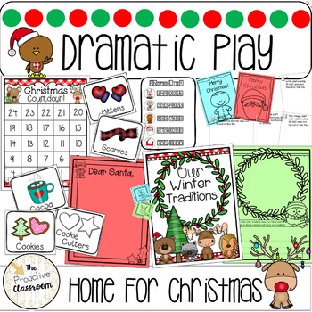Preview of Christmas House Dramatic Play Center | Preschool Dramatic Play Labels