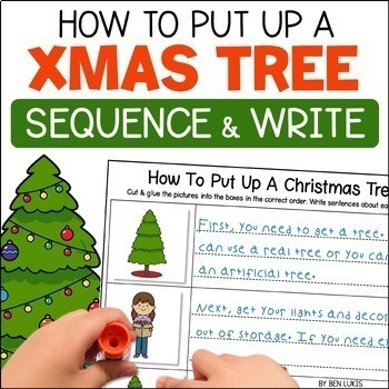 Preview of Christmas How To Procedural Writing - Sequencing & Sentence Writing Practice