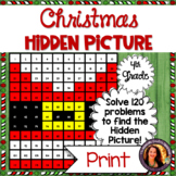Christmas Hundred Chart Hidden Picture for 4th Grade | PRINT
